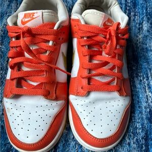 Nike Kids Orange and White Sneakers